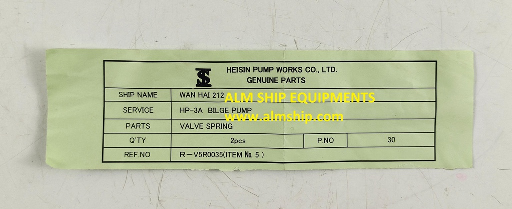 HEISHIN PUMP VALVE SPRING HP-3A